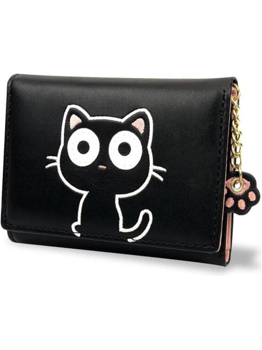 RFID Blocking Mini Black Vegan Leather Wallet for Women